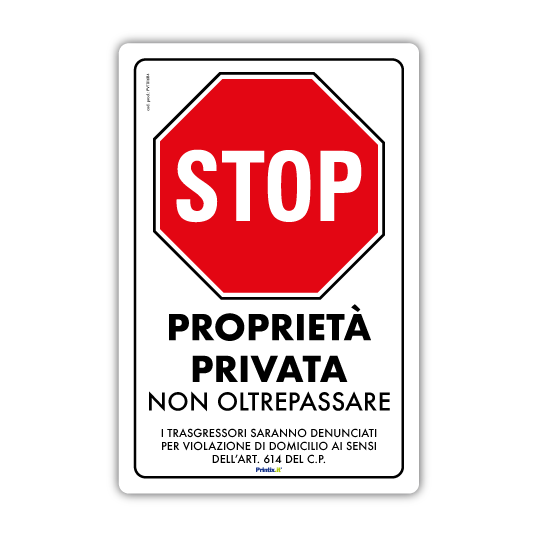 Pvt Cartello Propriet Privata Non Oltrepassare Printix