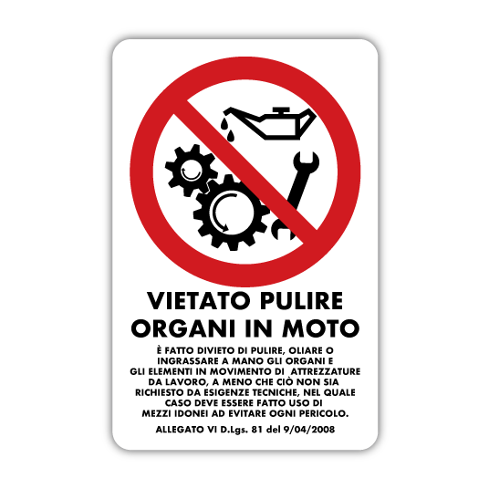 Cartello Alluminio 35x12,5 Cm - 'NON RIPARARE NÉ REGISTRARE ORGANI IN MOTO' - Umoristico