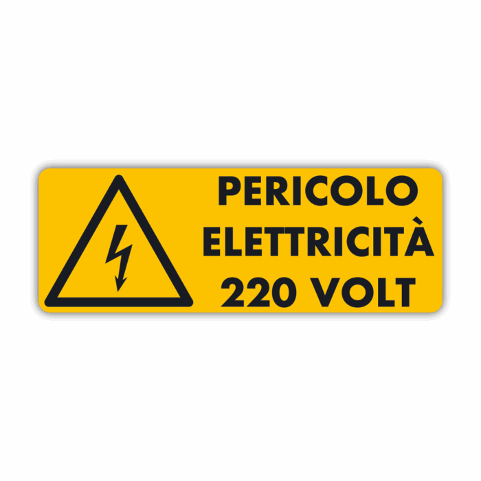 PVT093 - Cartello "Pericolo elettricità 220V" - immagine 1